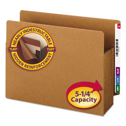 Smead Heavy-Duty Redrope End Tab TUFF Pockets, 5.25 in Expansion, Letter Size, Redrope, 10/Box
