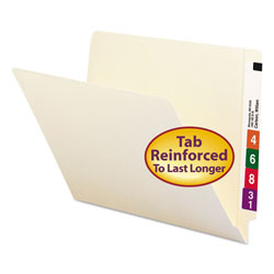 Smead Heavyweight Manila End Tab Folders, 9.5 in Front, Straight Tab, Letter Size, 100/Box