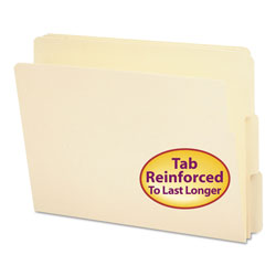 Smead Heavyweight Manila End Tab Folders, 9 in Front, 1/3-Cut Tabs, Letter Size, 100/Box