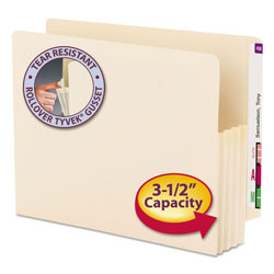 Smead Manila End Tab File Pockets, 3.5 in Expansion, Letter Size, Manila, 25/Box