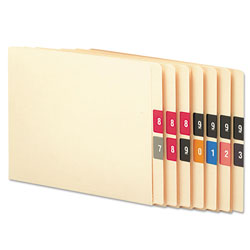 Smead Numerical End Tab File Folder Labels, 0-9, 1.5 x 1.5, Assorted, 250/Roll, 10 Rolls/Box