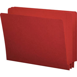 Smead Reinforced End Tab Colored Folders, Straight Tab, Letter Size, Red, 100/Box