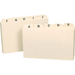 Smead Self-Tab Card Guides, Alpha, 1/5 Tab, Manila, 5 x 3, 25/Set (SMD55076)