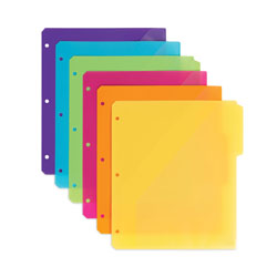 Smead Three-Ring Binder Poly Index Dividers with Pocket, 11.25 x 9.75, Assorted Colors, 30/Box