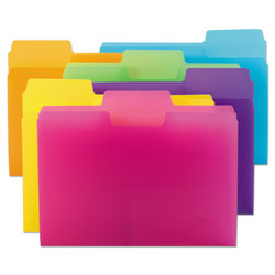 Smead Top Tab Poly Colored File Folders, 1/3-Cut Tabs, Letter Size, Assorted, 18/Pack