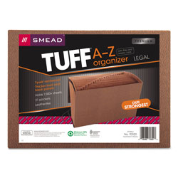 Smead TUFF Expanding Files, 21 Sections, 1/21-Cut Tab, Legal Size, Redrope