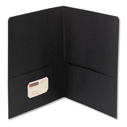Smead Two-Pocket Folder, Textured Paper, Black, 25/Box