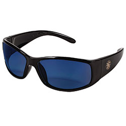 Smith & Wesson Elite Safety Glasses 3016314, Black Frame, Blue Mirror Polycarbonate Lens, 12/Carton