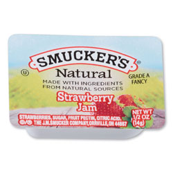 Smucker's Smuckers 1/2 Ounce Natural Jam, 0.5 oz Container, Strawberry, 200/Carton