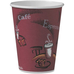 Solo 12 Oz Hot Paper Cups, Bistro Design, Pack of 300