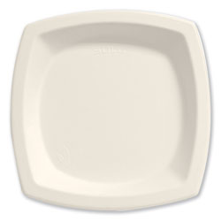 Solo Bare Eco-Forward Dinnerware, 6 7/10 in Plate, Ivory, 125/Pack