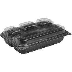 Solo Hinged Dinner Box, 11.5 inx8 in, Black