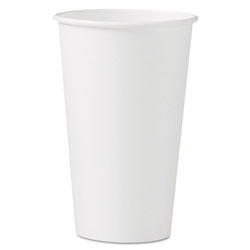 Solo Polycoated Hot Paper Cups, 16 oz, White (SCC316W)