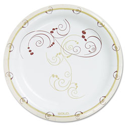 Solo Symphony Paper Dinnerware, Heavyweight Plate, 9 in, Tan, 125/Pack