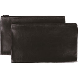 Sparco Carrying Case (Wallet) Cash, Check, Receipt, Office Supplies, Black, Polyvinyl Chloride (PVC) x 11 in x 6 in Depth, 2 Pack