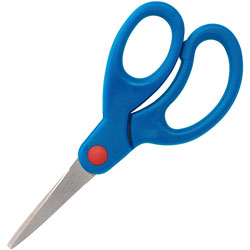 Sparco Pointed Scissors, 5 in Bent, Blue