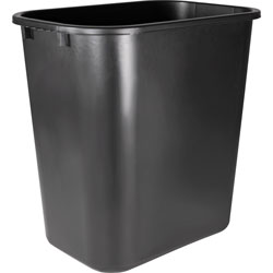Sparco Rectangular Wastebasket, 7 gal Capacity, Rectangular, 15 in, x 14.5 in x 10.5 in Depth, Polyethylene, Black, 24/Carton
