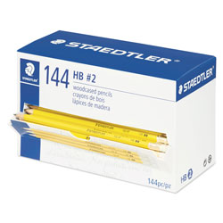 Staedtler Woodcase Pencil, HB (#2), Black Lead, Yellow Barrel, 144/Pack
