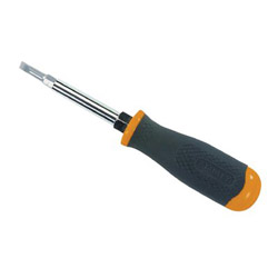 Stanley Bostitch 6-Way Screwdriver, #1, #2, 1/4 in, 3/16 in Tips, 7-3/4 in Length, Keystone Slotted/Phillips