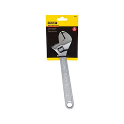 Stanley Bostitch Adjustable Wrench, 10 in Long, 1-1/4 in Opening, Chrome
