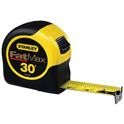 Stanley Bostitch FatMax® Classic Tape Measure, 1-1/4 in W x 30 ft L, SAE, Black/Yellow Case