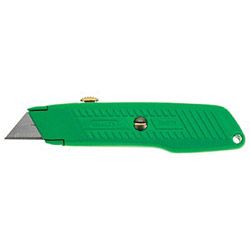 Stanley Bostitch Interlock® High Viz Retractable Utility Knife, 5-7/8 in L, Carbon Steel, Green