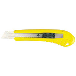 Stanley Bostitch Standard Snap-Off Knife, 18 mm Steel Blade, Plastic Handle, Yellow