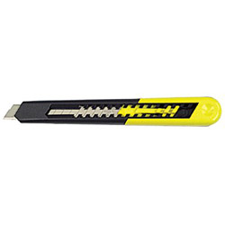 Stanley Bostitch Quick Point Knives, 7 in, Snap-Off Steel Blade, Plastic, Black; Yellow