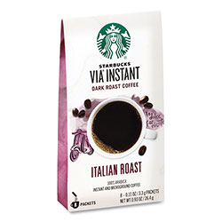 Starbucks VIA Ready Brew Coffee, 0.11 oz, Italian Roast, 8 Packets/Bag, 12 Bags/Carton