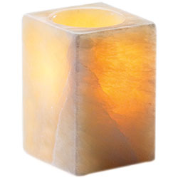Sterno Alabaster Flameless Candle Holder, Small Square