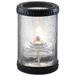 Sterno Madison Flameless Candle Holder, Clear Crackle