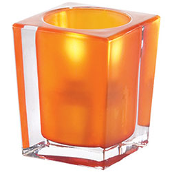 Sterno Signature Flameless Candle Holder, Orange Frost