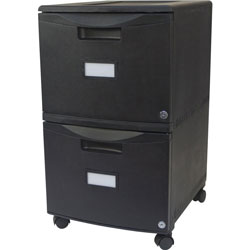 Storex File Cabinet, 2-Drawers, Letter/Legal, 14-3/4 in x 18-1/4 in x 26 in, Black