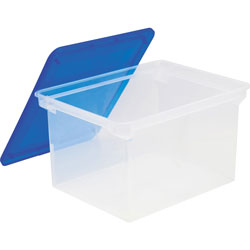 Storex File Tote, Plastic, Letter/Legal, 10-1/2 inx14 inx18-1/3 in, Clear