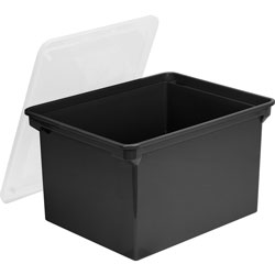 Storex File Tote, Plastic, Letter/Legal, 10-1/2 inx14 inx18-1/3 in, Black
