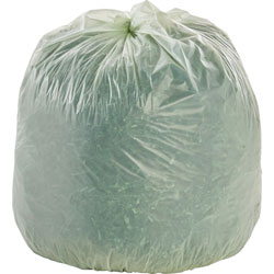 Stout EcoSafe-6400 Bags, 32 gal, 0.85 mil, 33 in x 48 in, Green, 50/Box