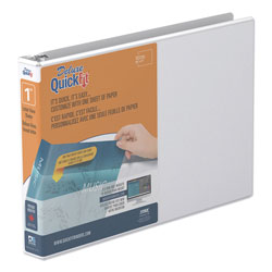 Stride QuickFit Landscape Spreadsheet Round Ring View Binder, 3 Rings, 1 in Capacity, 11 x 8.5, White