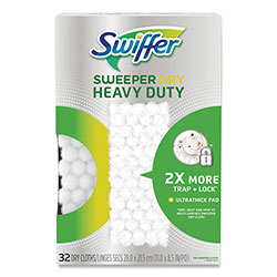 Swiffer Heavy-Duty Dry Refill Cloths, White, 11 x 8.5, 32/Pack