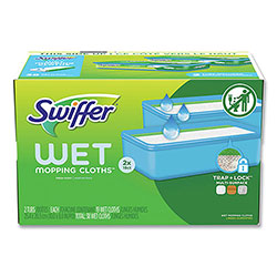 Swiffer Sweeper TRAP + LOCK Wet Mop Cloth, 8 x 10, White, Open Window Scent, 38/Pack