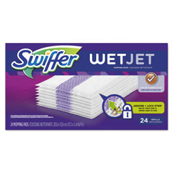 Swiffer WetJet System Refill Cloths, 14 in x 3 in, White, 24 Per Box