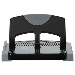 Swingline 45-Sheet SmartTouch Three-Hole Punch, 9/32 in Holes, Black/Gray