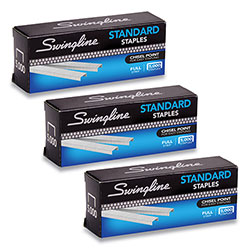 Swingline S.F. 1 Standard Staples, 0.25 in Leg, 0.5 in Crown, Steel, 5,000/Box, 3 Boxes/Pack