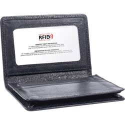 Swiss Mobility Business Card Case, RFID Protection, 3 inWx4 inLx3/4 inH, Black
