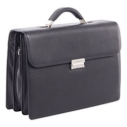 Swiss Mobility Milestone Briefcase, Holds Laptops 15.6 in, 5 in x 5 in x 12 in, Black