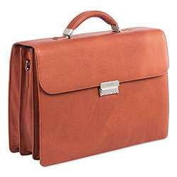Swiss Mobility Milestone Briefcase, Holds Laptops 15.6 in, 5 in x 5 in x 12 in, Cognac