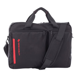 Swiss Mobility Stride Executive Briefcase, Holds Laptops 15.6 in, 4 in x 4 in x 11.5 in, Black