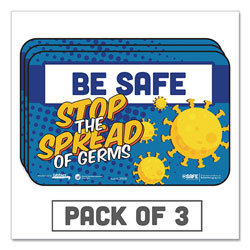 Tabbies BeSafe Messaging Education Wall Signs, 9 x 6,  inBe Safe, Stop The Spread Of Germs in, 3/Pack