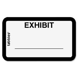 Tabbies Legal Exhibit Labels, "Exhibit", 1 5/8"x1", White