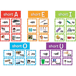 Teacher Created Resources Short Vowels Pocket Chart Cards - Skill Learning: Short Vowels - 205 Pieces