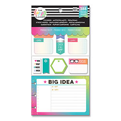 The Happy Planner® Productivity Multi Accessory Pack, 20 Double-Sided Pre-Punched Cards, 20 Half-Sheet Stickers, 3 Sticky Note Pads